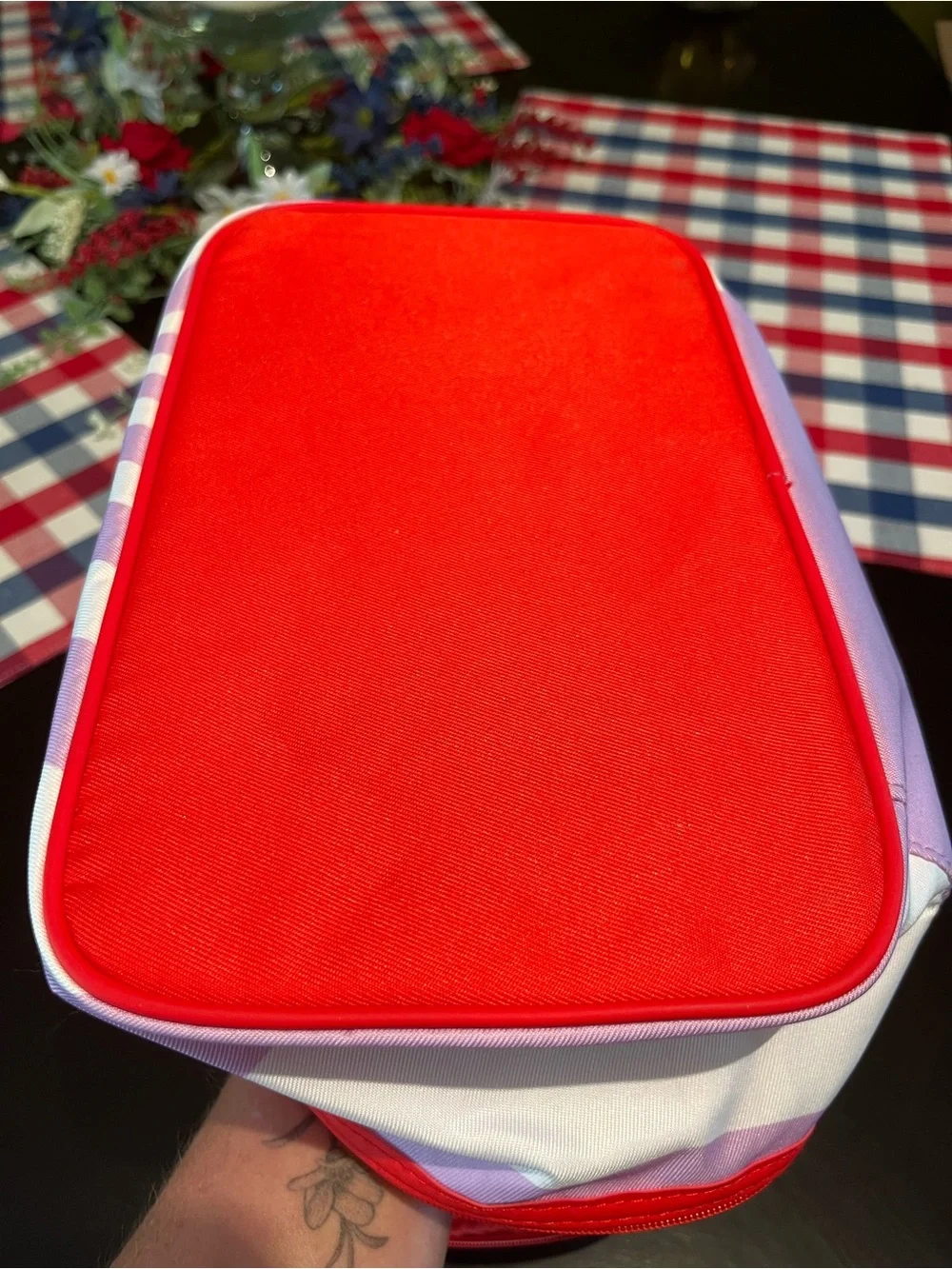 Clinique Red-Lined Purple Wave Makeup Pouch